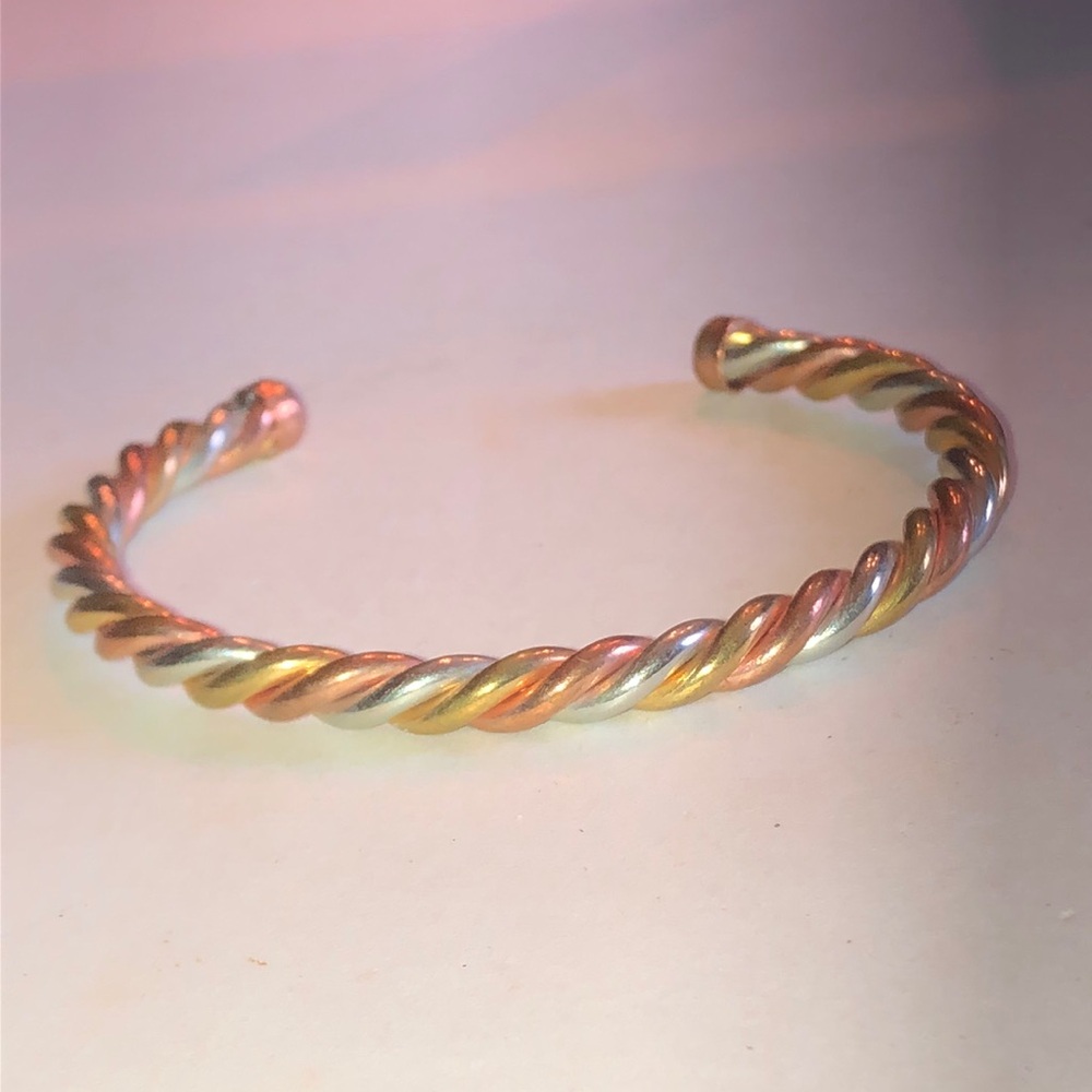 Twisted Metal Cuff Bracelet in Multi Tones